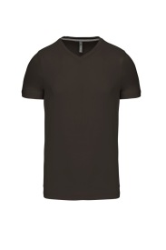 Short-sleeved V-neck T-shirt K357 Kleur DARK KHAKI