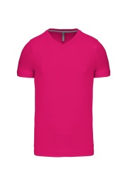 Short-sleeved V-neck T-shirt K357 Kleur FUCHSIA