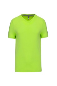 Short-sleeved V-neck T-shirt K357 Kleur LIME