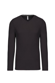 Long-sleeved V-neck T-shirt K358 Kleur DARK GREY
