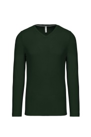 Long-sleeved V-neck T-shirt K358 Kleur FOREST GREEN