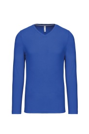 Long-sleeved V-neck T-shirt K358 Kleur light royal blue