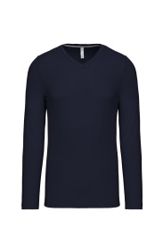 Long-sleeved V-neck T-shirt K358 Kleur NAVY