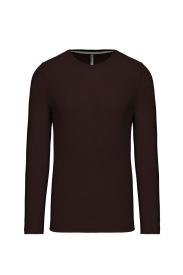 Long-sleeved crew neck T-shirt K359 Kleur CHOCOLATE