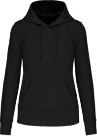 Eco-friendly hooded sweatshirt lady K4028 Kleur BLACK