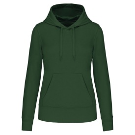 Eco-friendly hooded sweatshirt lady K4028 Kleur FOREST GREEN