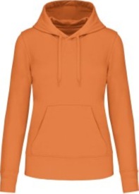 Eco-friendly hooded sweatshirt lady K4028 Kleur LIGHT ORANGE