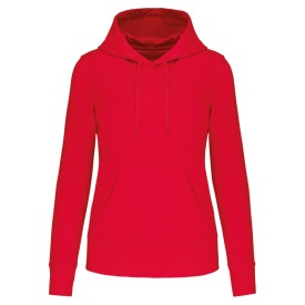 Eco-friendly hooded sweatshirt lady K4028 Kleur RED