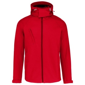 softshell jacket afneembare kap K413 Kleur RED