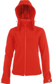 softshell jacket afneembare kap 3-laags K414 Kleur RED