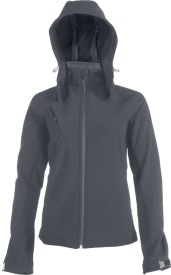 softshell jacket afneembare kap 3-laags K414 Kleur TITANIUM