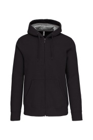 Full zip hooded sweatshirt K444 360 gr Kleur DARK GREY