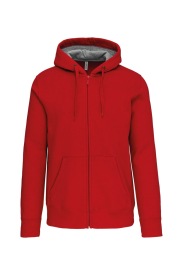Full zip hooded sweatshirt K444 360 gr Kleur RED