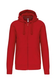 Full zip hooded sweatshirt K454 300 gr Kleur RED