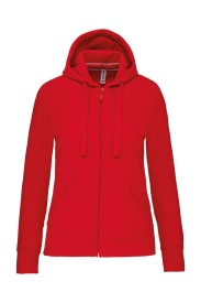 Full zip hooded sweatshirt K464 Kleur RED