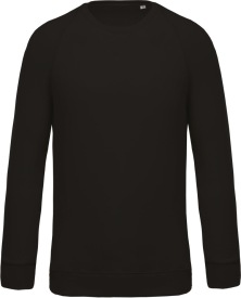 Organic cotton crew neck raglan sleeve sweatshirt K480 Kleur BLACK