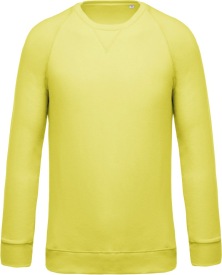 Organic cotton crew neck raglan sleeve sweatshirt K480 Kleur LEMON YELLOW