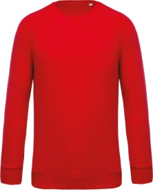 Organic cotton crew neck raglan sleeve sweatshirt K480 Kleur RED