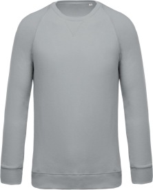 Organic cotton crew neck raglan sleeve sweatshirt K480 Kleur SNOW GREY