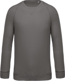 Organic cotton crew neck raglan sleeve sweatshirt K480 Kleur STORM GREY