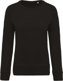 Organic cotton crew neck raglan sleeve sweatshirt K481 Kleur BLACK