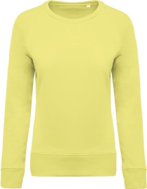 Organic cotton crew neck raglan sleeve sweatshirt K481 Kleur LEMON YELLOW