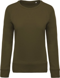 Organic cotton crew neck raglan sleeve sweatshirt K481 Kleur MOSSY GREEN