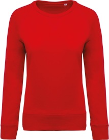 Organic cotton crew neck raglan sleeve sweatshirt K481 Kleur RED