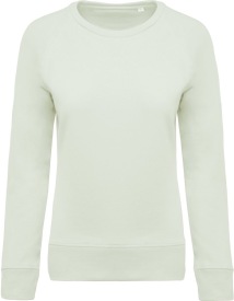 Organic cotton crew neck raglan sleeve sweatshirt K481 Kleur SAGE