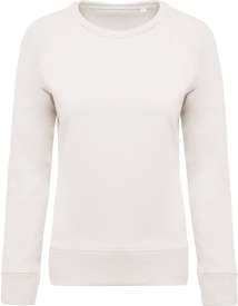 Organic cotton crew neck raglan sleeve sweatshirt K481 Kleur SNOW GREY