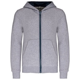 Kids’ full zip hooded sweatshirt K486 Kleur GRIJS/ZWART