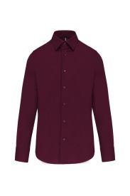 Men's long-sleeved cotton / elastane shirt K529 Kleur WINE