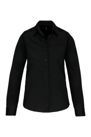 Ladies' long-sleeved cotton poplin shirt K542 Kleur BLACK