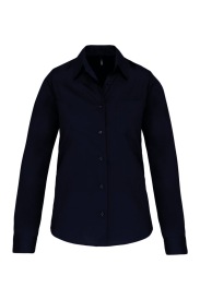 Ladies' long-sleeved cotton poplin shirt K542 Kleur NAVY