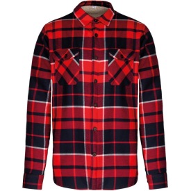 Sherpa-lined checked SHIRT JACKET K579 Kleur RED