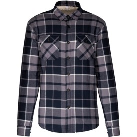 Sherpa-lined checked SHIRT JACKET K579 Kleur GREY