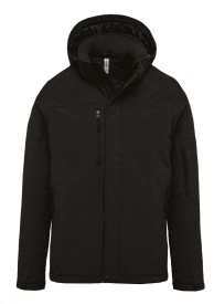 Hooded softshell lined parka K650 Kleur BLACK