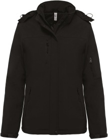 Gewatteerde Hooded softshell parka K651 Kleur BLACK