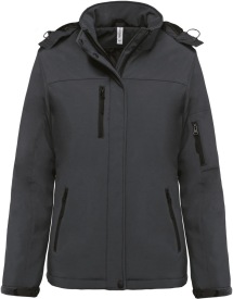 Gewatteerde Hooded softshell parka K651 Kleur TITANIUM