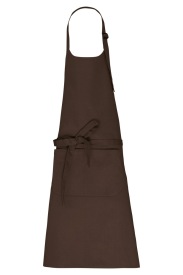 Voorbindschort Organic Cotton Apron with pocket K8007 Kleur CHOCOLATE