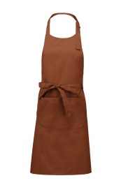 Voorbindschort Polyester cotton apron with pocket K890 Kleur CACAO