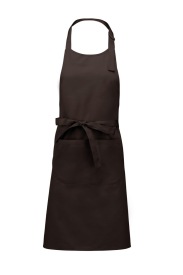 Voorbindschort Polyester cotton apron with pocket K890 Kleur CHOCOLATE