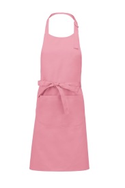 Voorbindschort Polyester cotton apron with pocket K890 Kleur DARK PINK