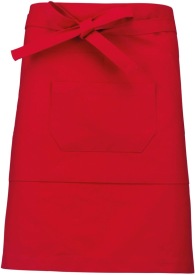 Polykatoen halflang schort Kleur RED