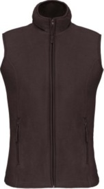 Bodywarmer Melodie > microfleece gilet K906 Kleur DARK CHOCOLATE