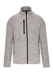 Full zip heather jacket K9106 Kleur LIGHT GREY MELANGE