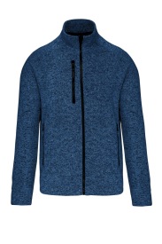 Full zip heather jacket K9106 Kleur NAVY MELANGE