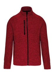 Full zip heather jacket K9106 Kleur RED MELANGE
