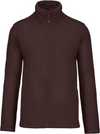 Enzo &gt; Zip neck fleece trui K912 Kleur CHOCOLATE