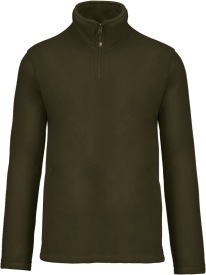 Enzo &gt; Zip neck fleece trui K912 Kleur OLIVE GREEN